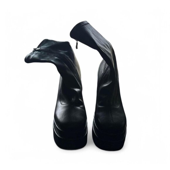 Vivianly Sheena 140 Chunky Heel Go Go Boots – US 10 | Mid-Calf Platform Boots | - Picture 3 of 5